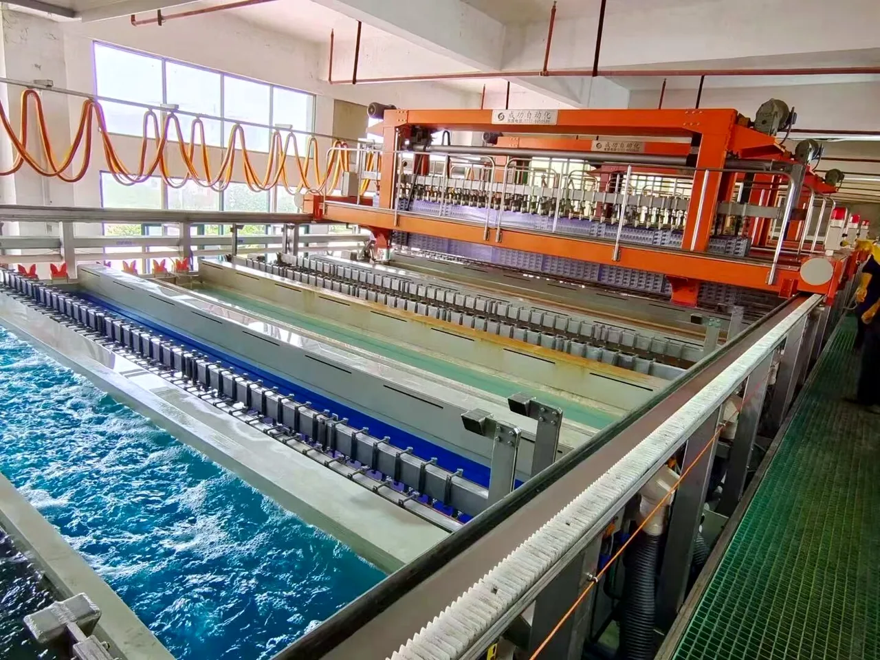 PCB copper plating line in the fabrication area